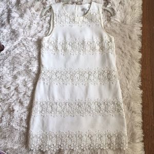 J. Crew White Lace Appliqué Dress Size 2